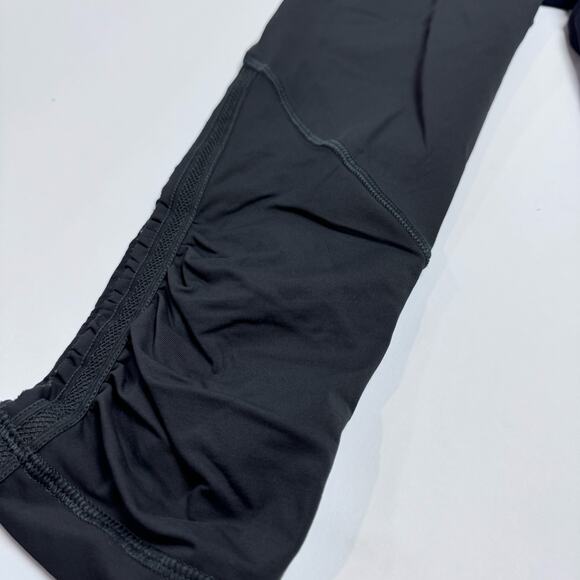 Lululemon Run For Your Life Crop Size 2 Running Leggings Deep Coal Space Red - Picture 6 of 14